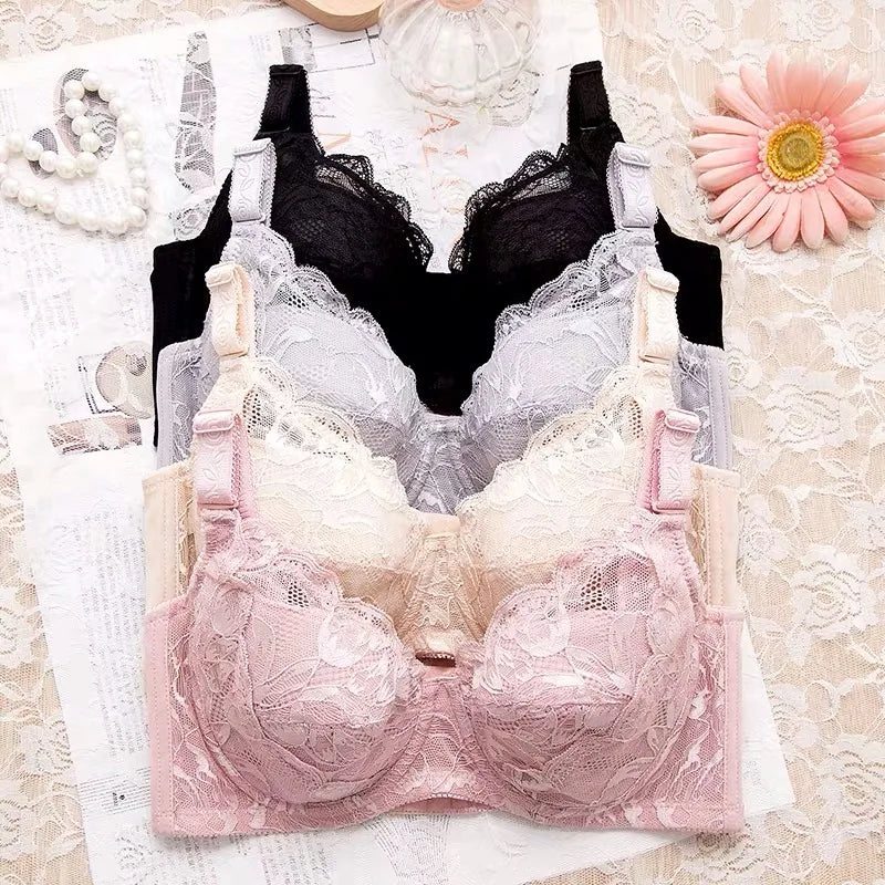 A41 - Ladies Lace Underwire Silver Bra 34-48 B-H cup