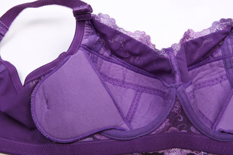 A24 - Ladies Floral Embroidered Lightly Lined Underwire Bra Mink 34-48 B-H cup