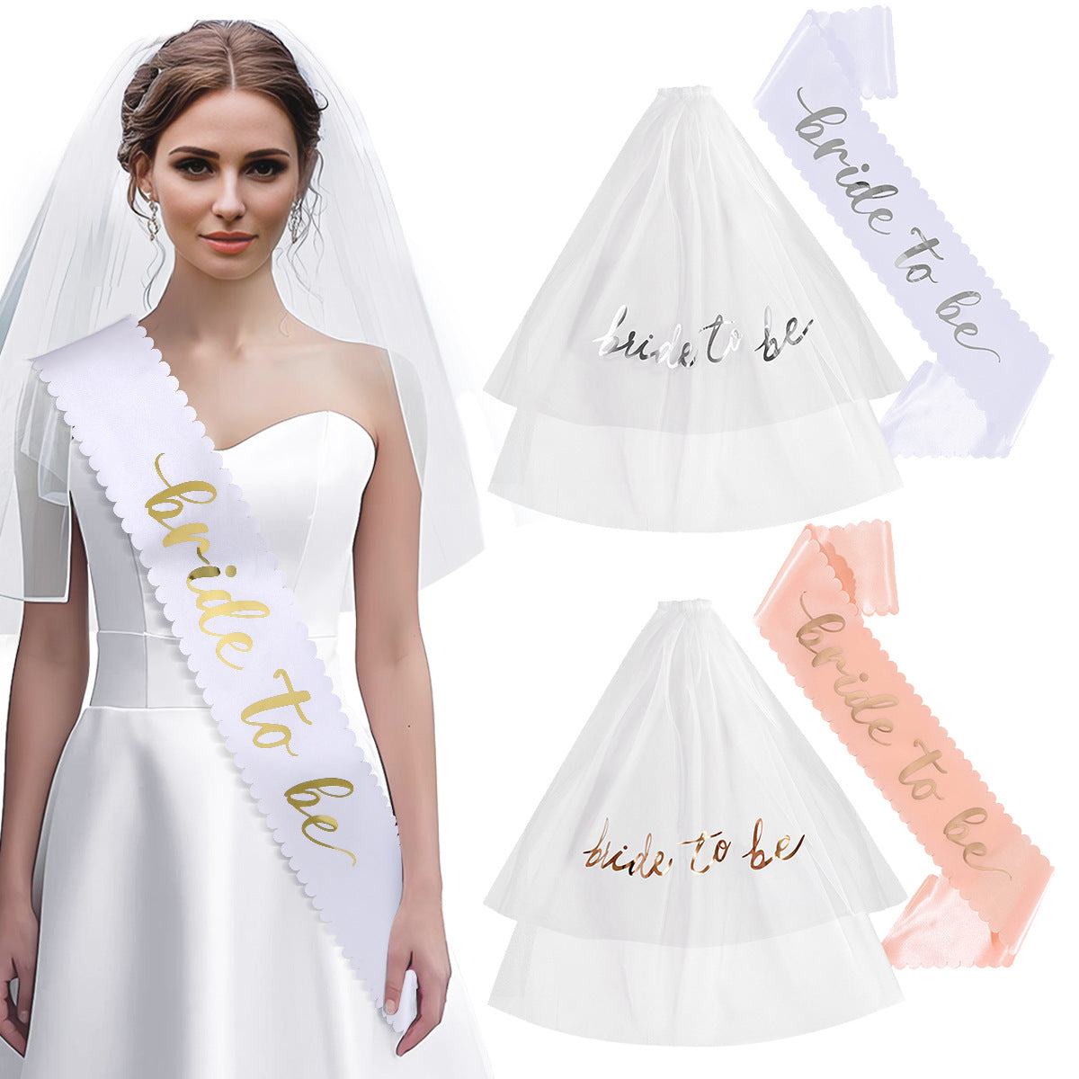 Bridal Veil & Sash Options Bride to Be Hen Party Shower