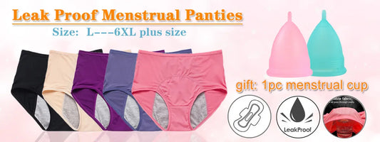 ADD - 5PCS Leak Proof Menstrual Period Pants Women Waterproof Briefs - L-8XL
