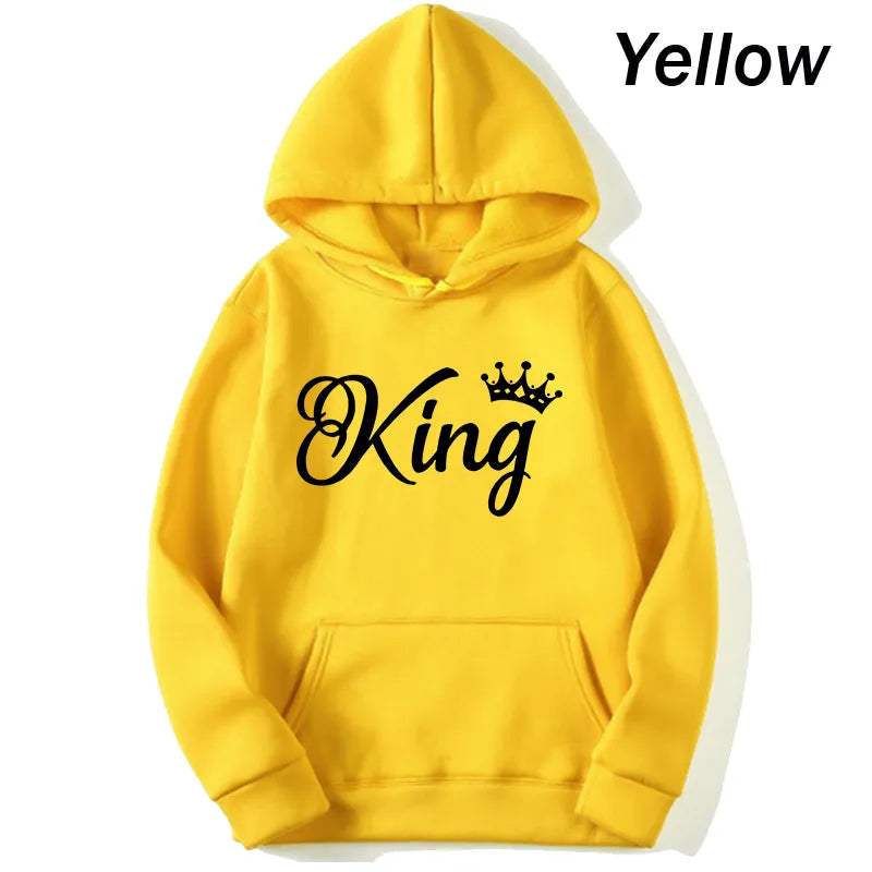 Men's King Long Sleeve Pullover Hooded Sweatshirt Unisex - various colours up to 4XL