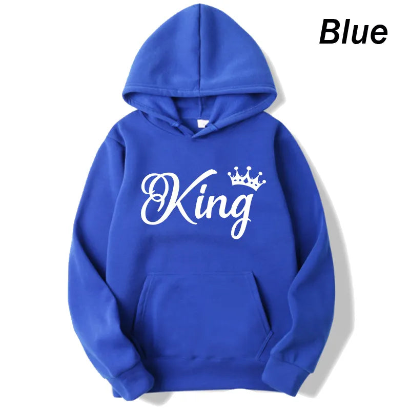 Men's King Long Sleeve Pullover Hooded Sweatshirt Unisex - various colours up to 4XL