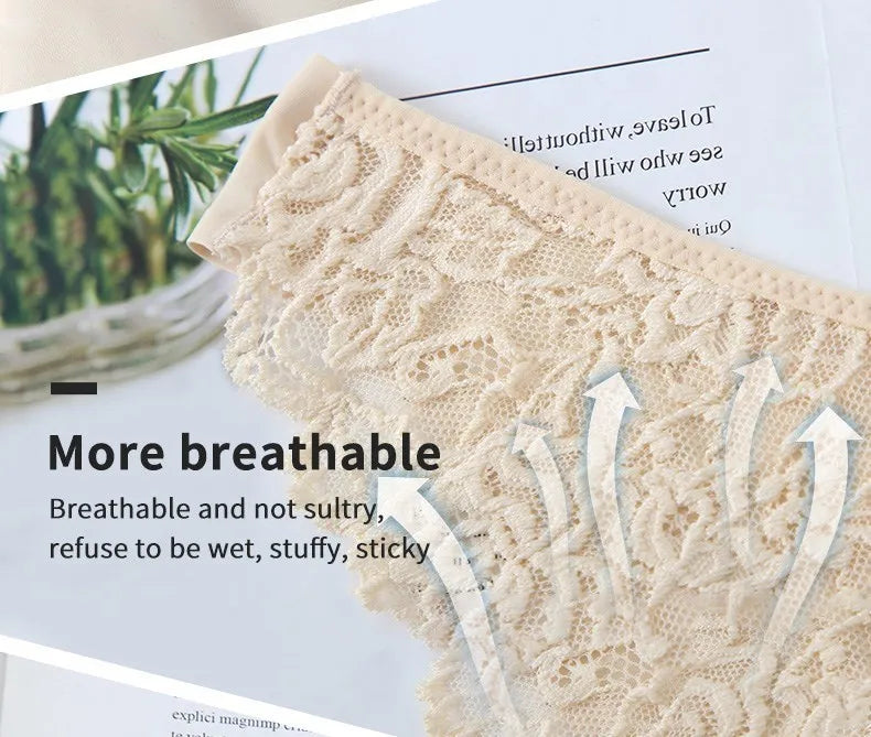 ADD - 3 x pair lace women's seamless brief low waist silky - various colours