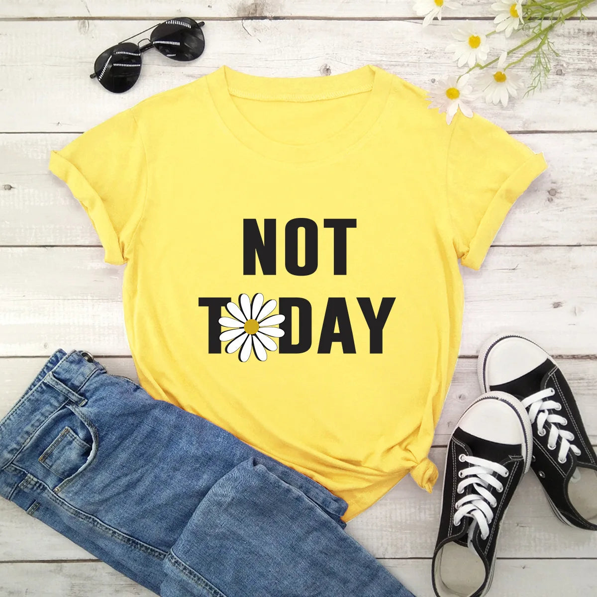 Ladies Slogan T-Shirt - Not Today - various colours - size S - 3XL