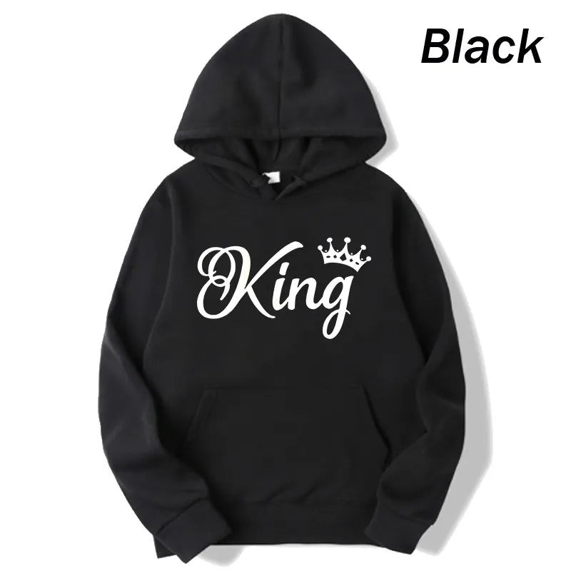 Men's King Long Sleeve Pullover Hooded Sweatshirt Unisex - various colours up to 4XL