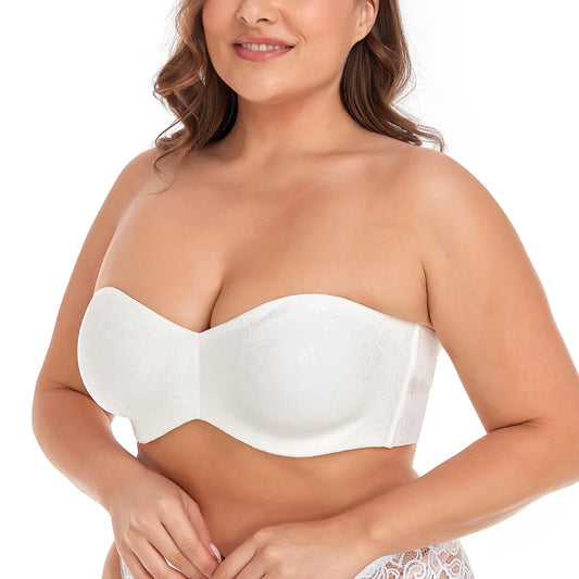 A09 - Strapless Bra Underwire Seamless Minimizer Bra Unlined Bandeau Bra 32-46 B-H Cup