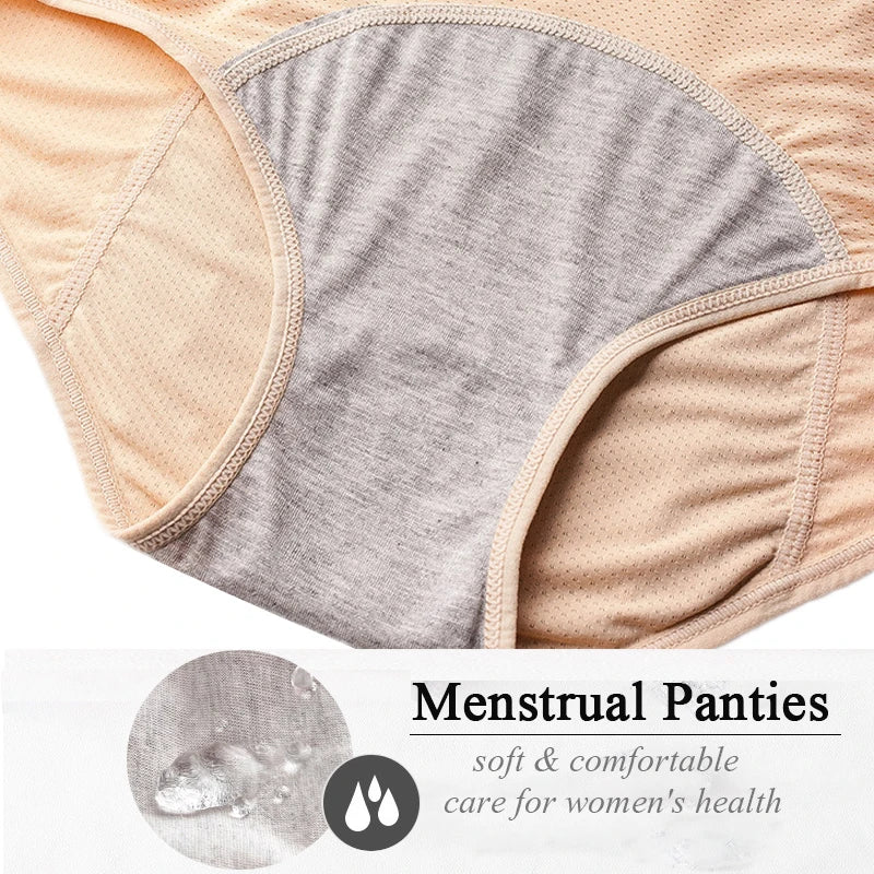 ADD - 5PCS Leak Proof Menstrual Period Pants Women Waterproof Briefs - L-8XL