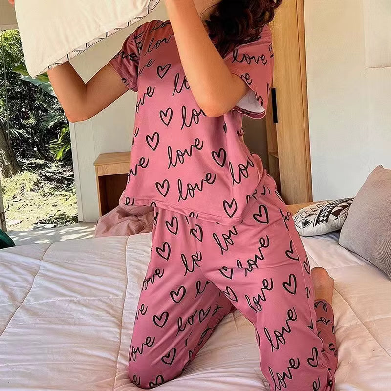 Women's Pyjama Set - T Shirt and Trouser - Assorted Styles Colours