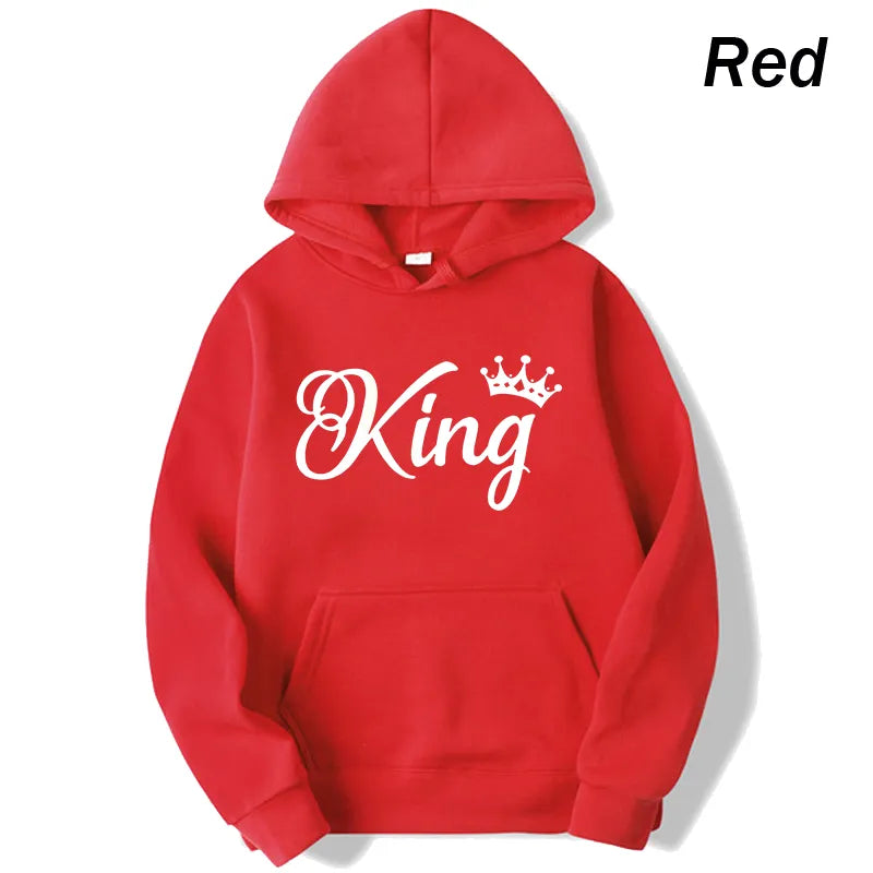 Men's King Long Sleeve Pullover Hooded Sweatshirt Unisex - various colours up to 4XL