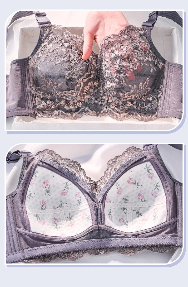 A02 - Wireless Lace Full Coverage Black Bra 34-42 B-F Cup