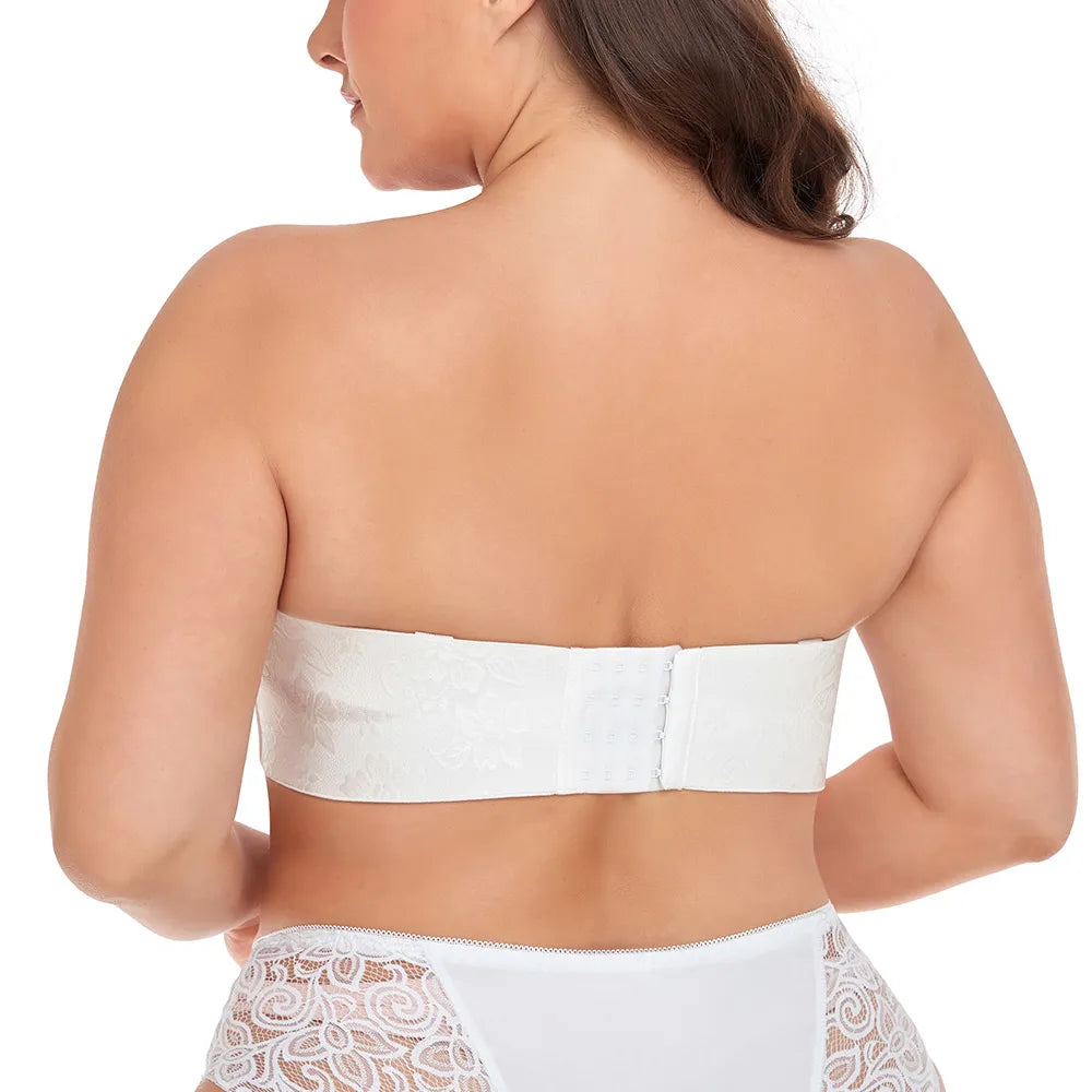 A08 - Strapless Bra Underwire Seamless Minimizer Bra Unlined Bandeau Bra 32-46 B-H Cup