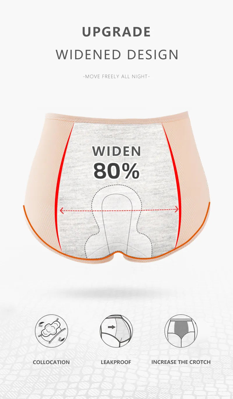 ADD - 2PCS Leak Proof Menstrual Period Pants Women Waterproof Briefs up to 8XL