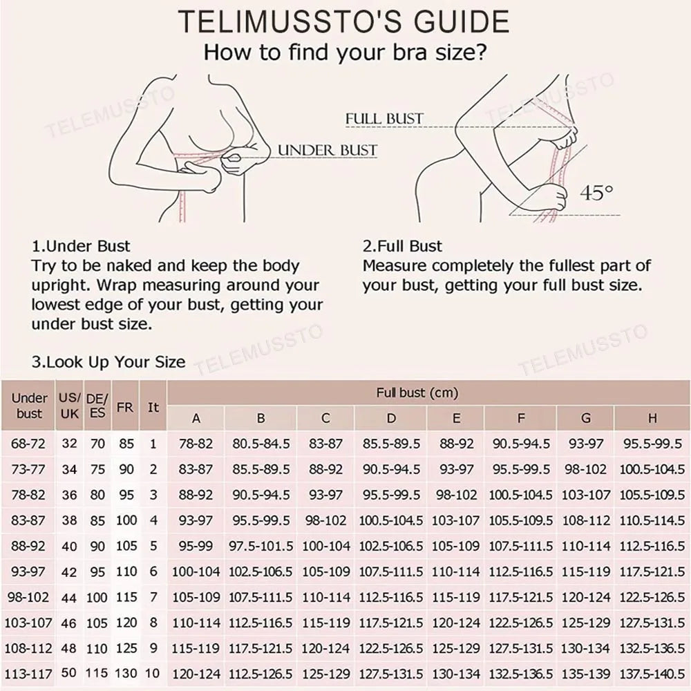 A10 - Strapless Bra Underwire Seamless Minimizer Bra Unlined Bandeau Bra 32-46 B-H Cup