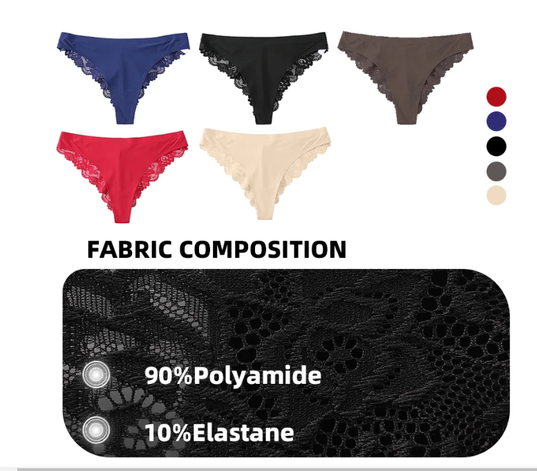 ADD - 3 x pair lace women's seamless brief low waist silky - various colours
