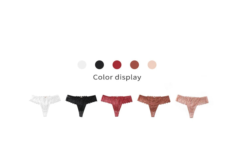 ADD - 3 x pair lace women's thongs low waist T-back breathable Thongs - various colours