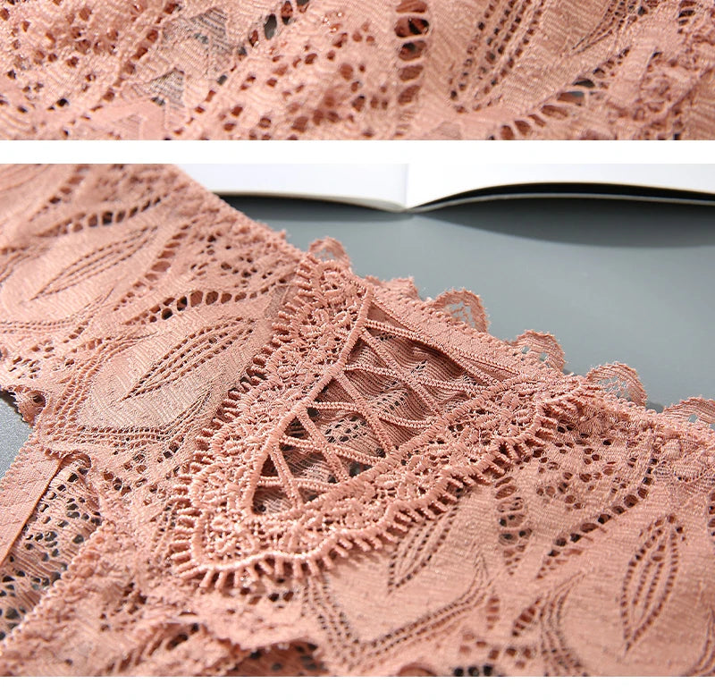 ADD - 3 x pair lace women's thongs low waist T-back breathable Thongs - various colours