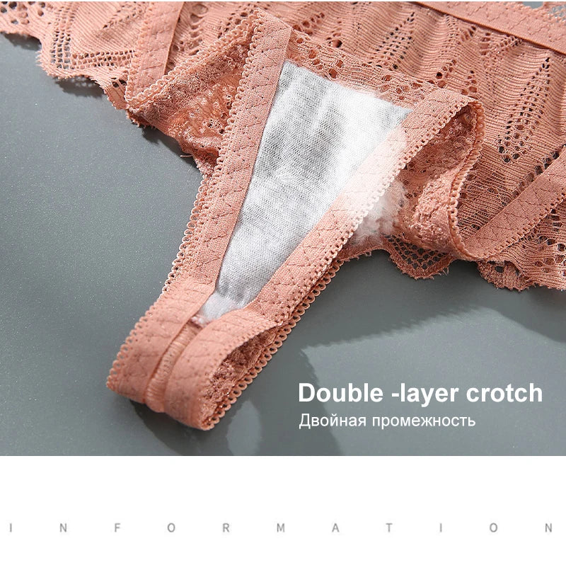 ADD - 3 x pair lace women's thongs low waist T-back breathable Thongs - various colours
