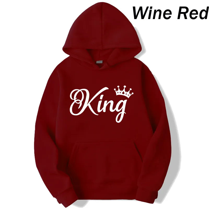 Men's King Long Sleeve Pullover Hooded Sweatshirt Unisex - various colours up to 4XL