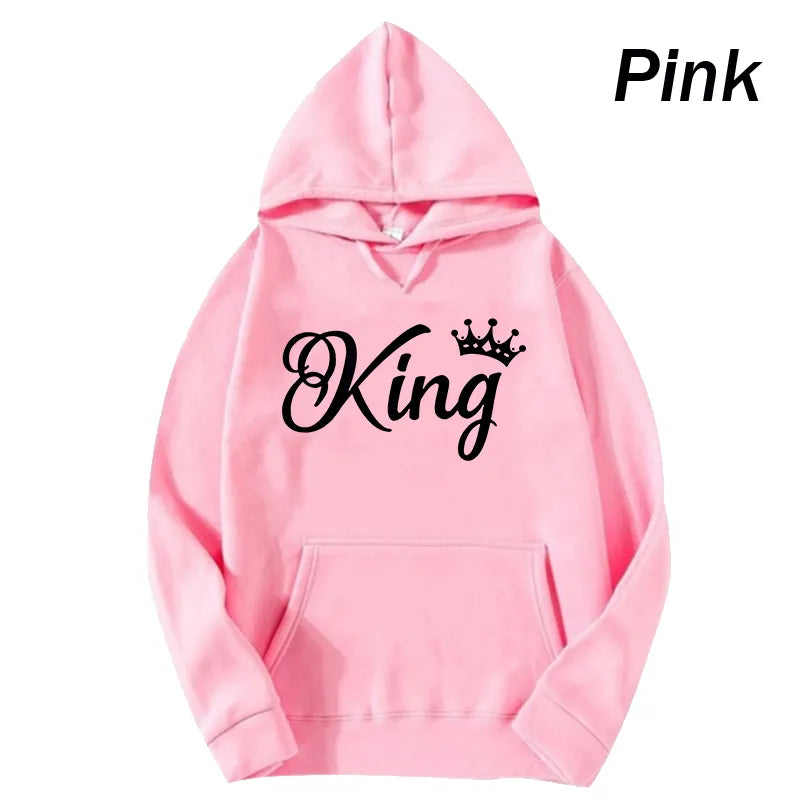 Men's King Long Sleeve Pullover Hooded Sweatshirt Unisex - various colours up to 4XL
