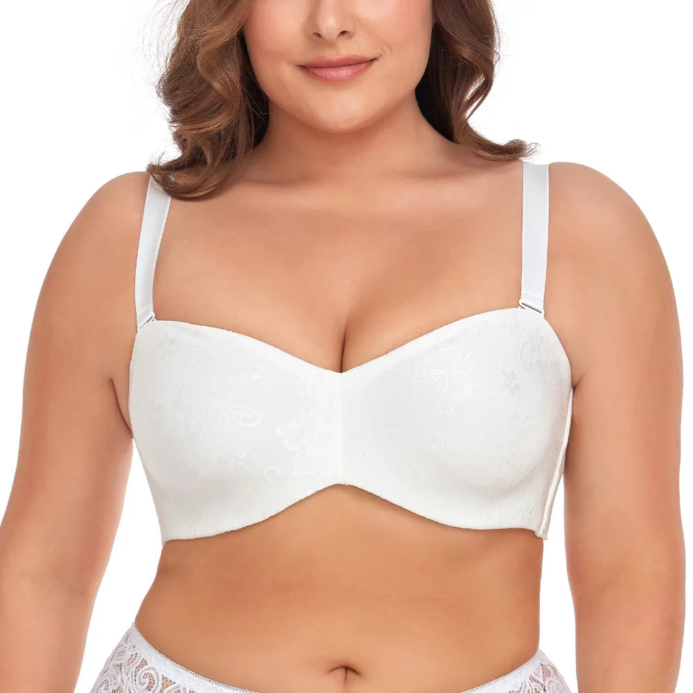 A09 - Strapless Bra Underwire Seamless Minimizer Bra Unlined Bandeau Bra 32-46 B-H Cup