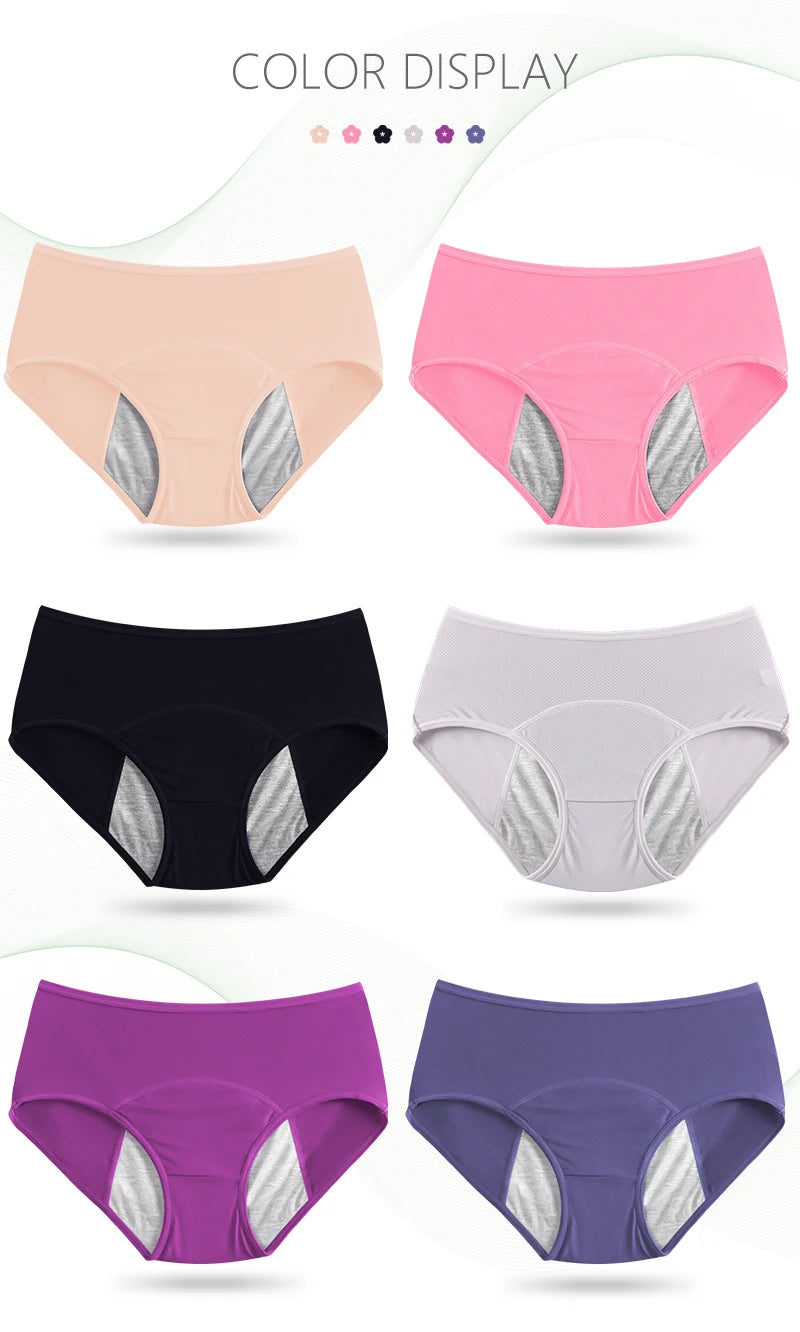 ADD - 2PCS Leak Proof Menstrual Period Pants Women Waterproof Briefs up to 8XL