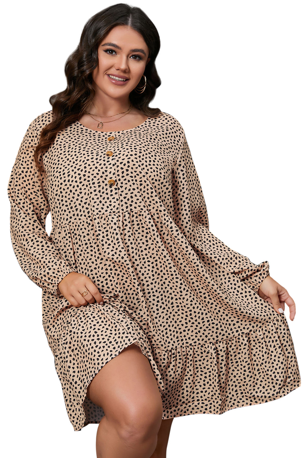 Women's Leopard Print Dress - Plus Size