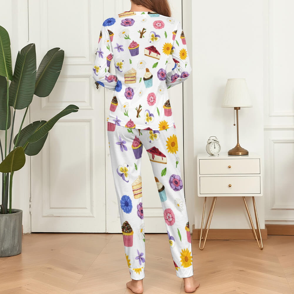 Women's Pyjama Set - Top & Trousers - Cupcake