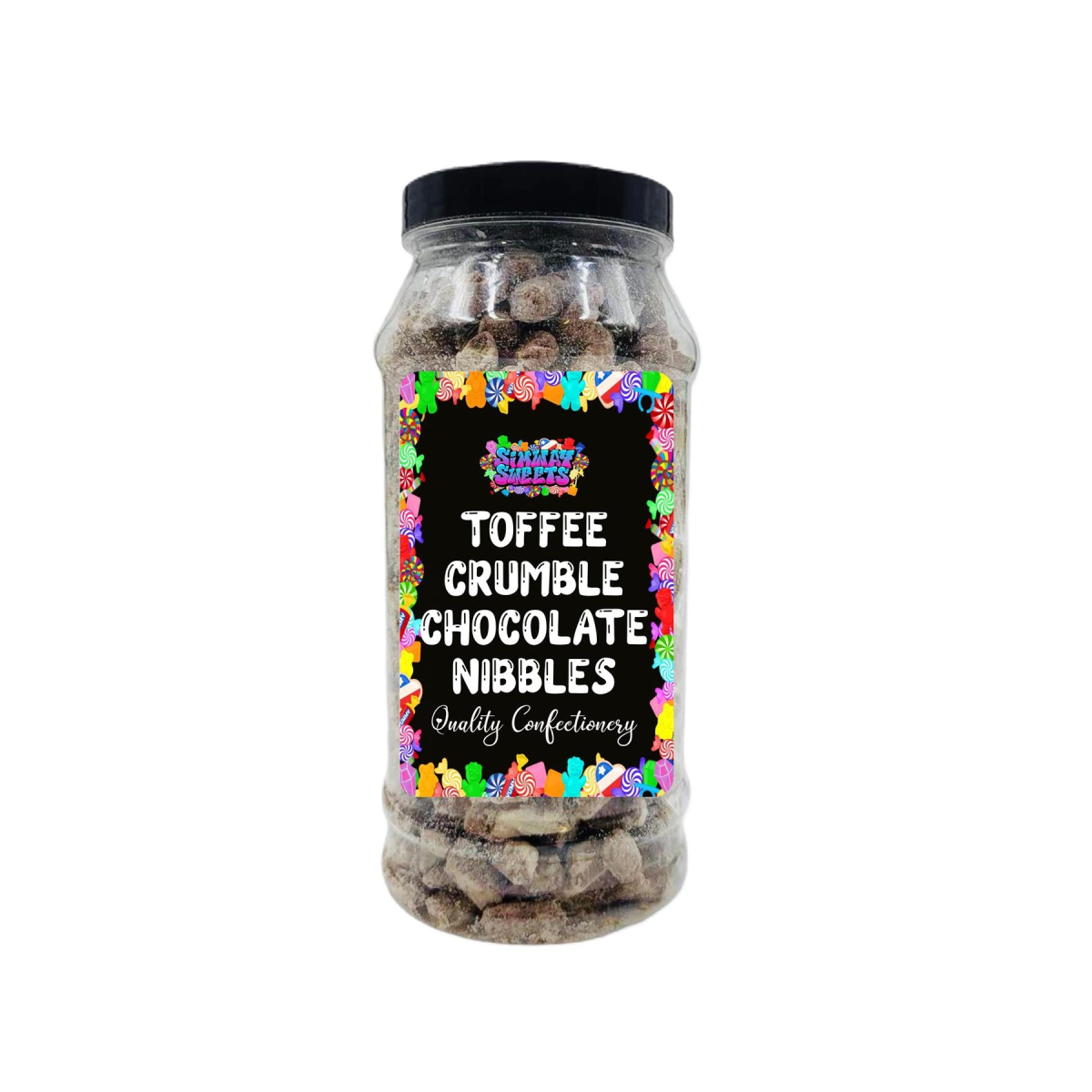 Toffee Crumble Flavour Choc Nibbles Retro Sweets Gift Jar - 610g