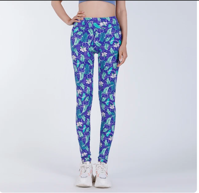 Ladie's High Waist Printed Leggings Casual Fitness Yoga sizes S-2XL