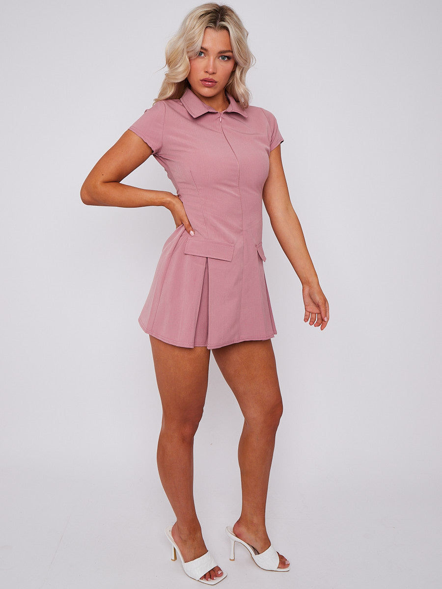 RTS (Ready To Ship) Zip Front A-Line Dress