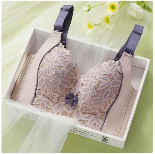 A07 - Wireless Lace Full Coverage Nude Grey Bra 34-42 B-E Cup