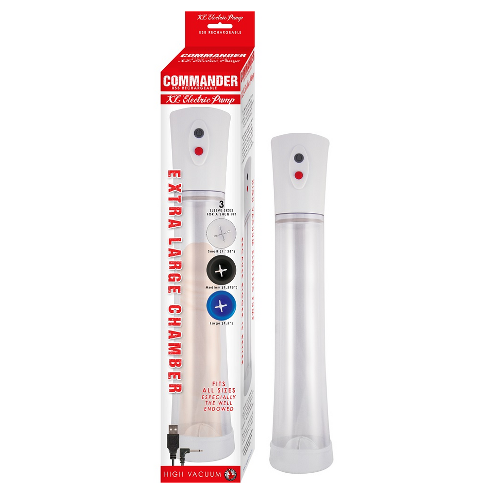 Commander USB Rechargeable High Vacuum Electric Penis Pump XL