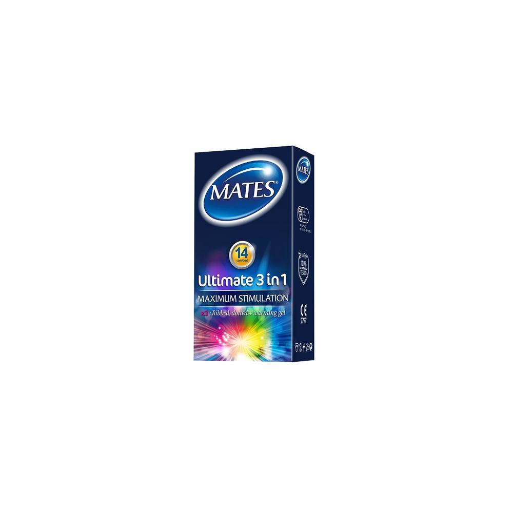 Mates Ultimate 3 in 1 Condoms 14 Pack