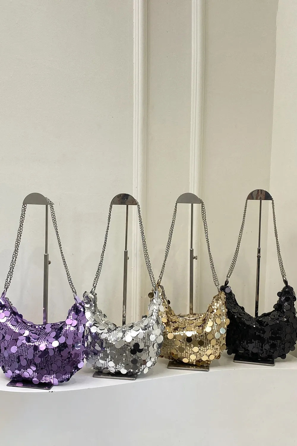 Sequin Chain Crossbody Bag - various colours