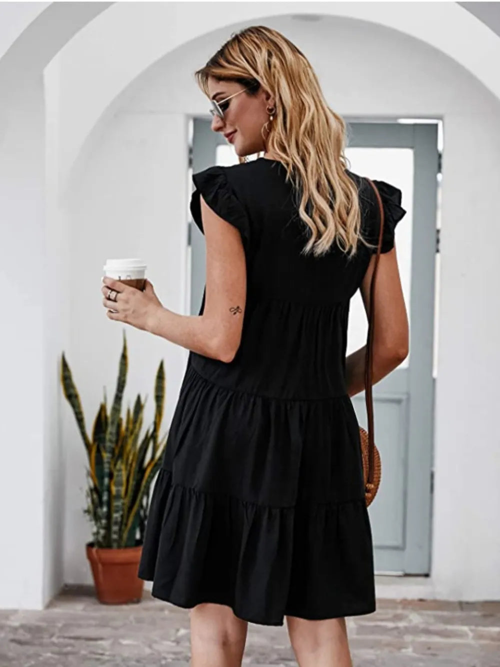 Women's Cap Sleeve Mini Dress