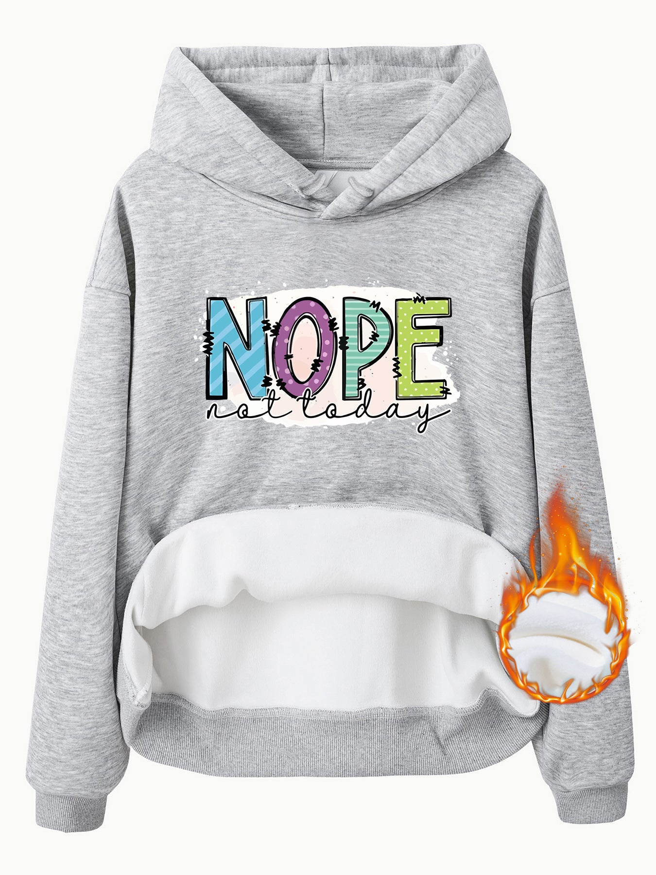 Women's Slogan Hoodie - Nope Not Today