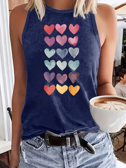 Ladies Heart Print Vest
