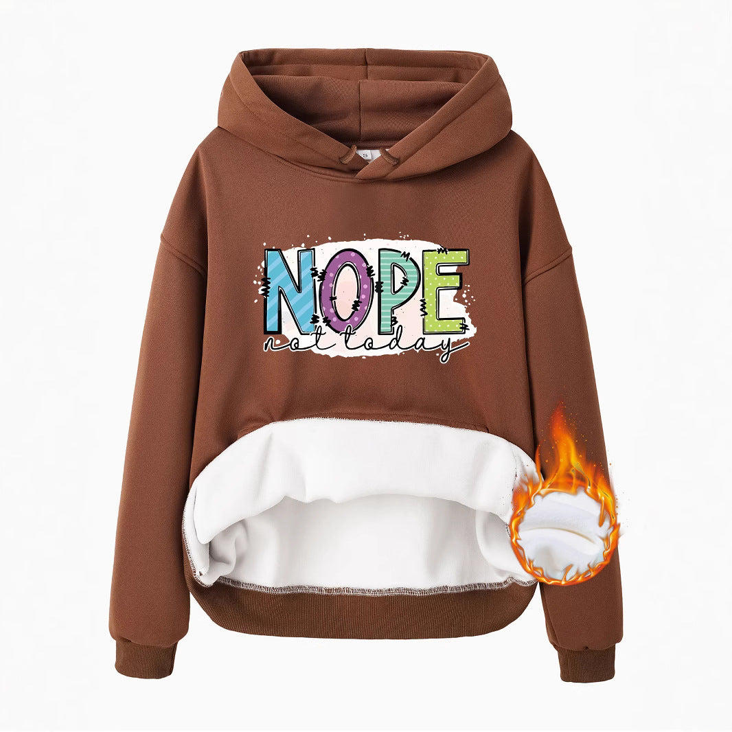 Women's Slogan Hoodie - Nope Not Today