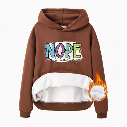 Women's Slogan Hoodie - Nope Not Today