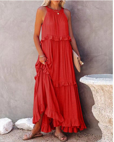 Women's Ruffled Tiered Maxi Dress - various colours