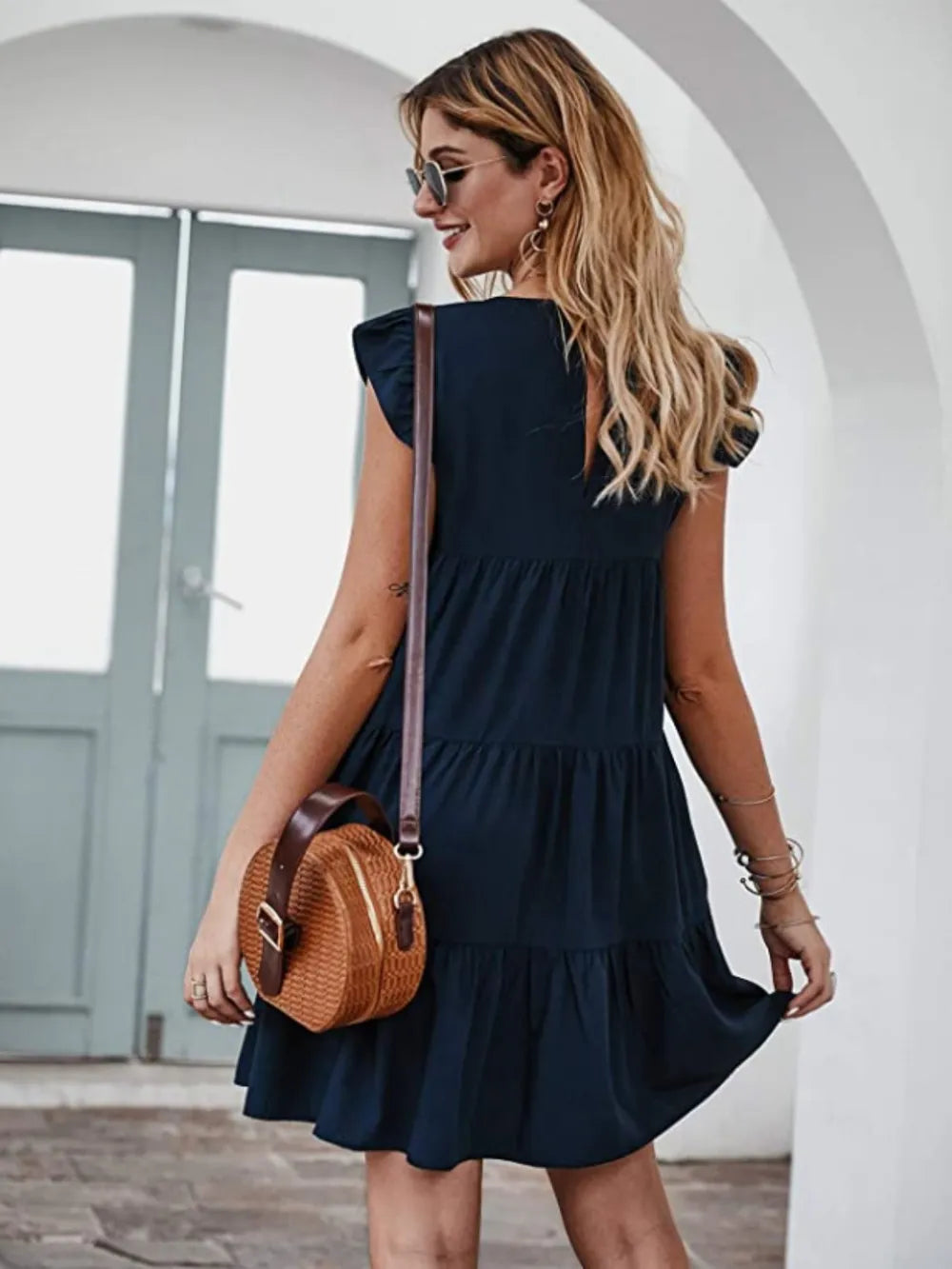 Women's Cap Sleeve Mini Dress