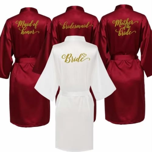 BurgundySatin Robe Hen, Bride, Hen Party, Sister, Squad, Mother, Bridesmaid -