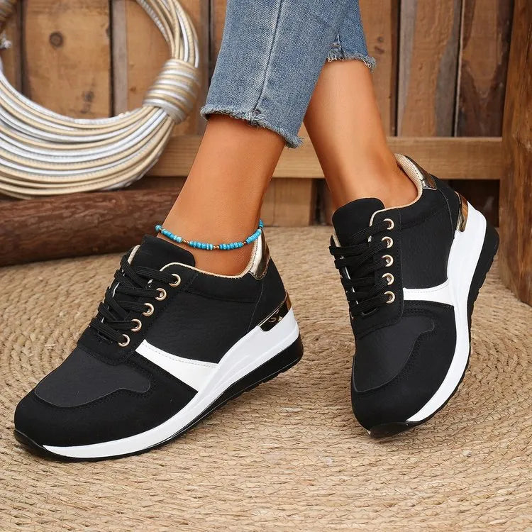 Lace Up Wedge Trainers