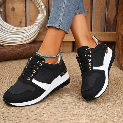 Lace Up Wedge Trainers
