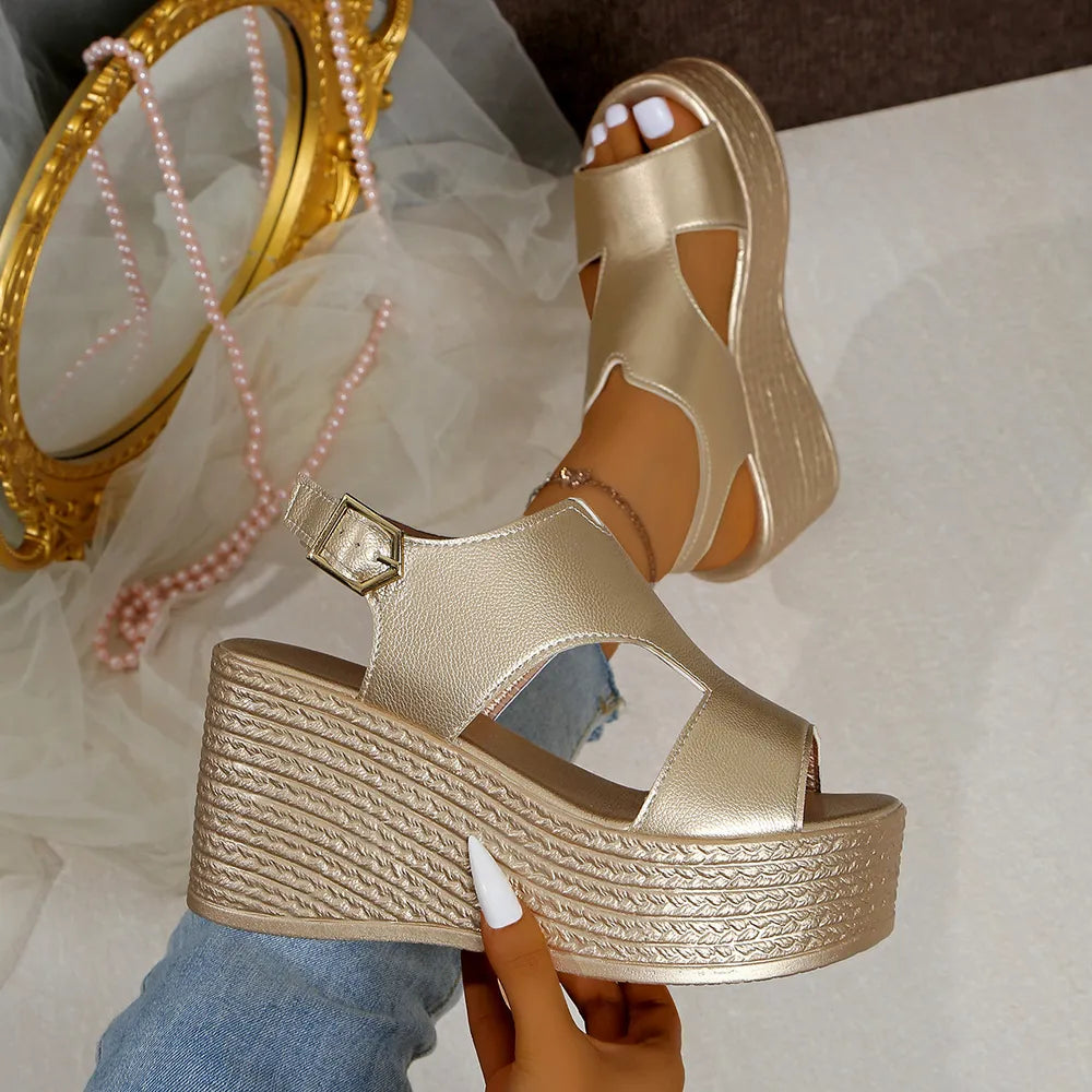 Women's Peep Toe Wedge Sandals