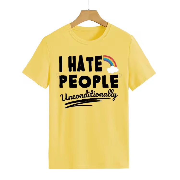 Ladies Slogan T-Shirt - I Hate People Unconditionally - various colours - size S - 3XL