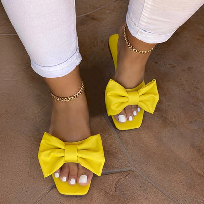 Women's Bow Knot Flat Slip On Sandal