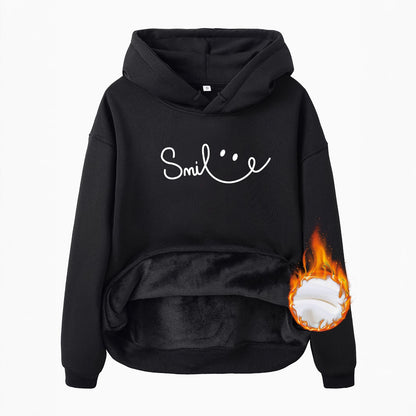 Fleece Lined Hoodie - Smile