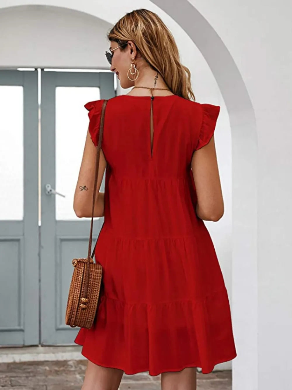 Women's Cap Sleeve Mini Dress