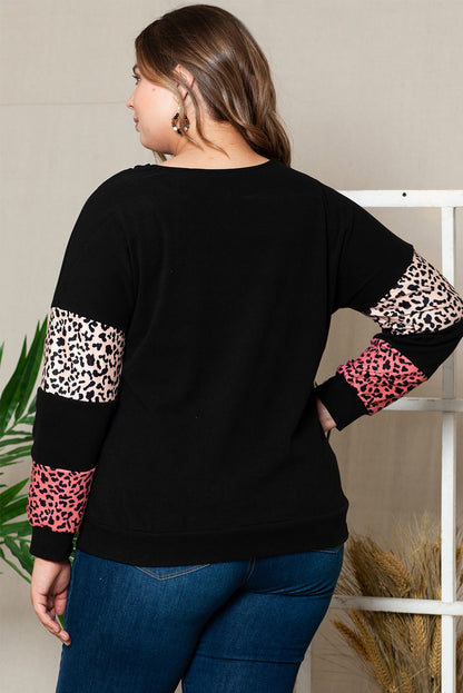 Leopard Print Strappy Neck Top - Plus Size